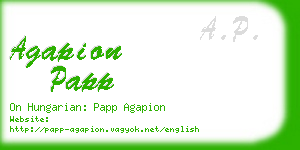 agapion papp business card